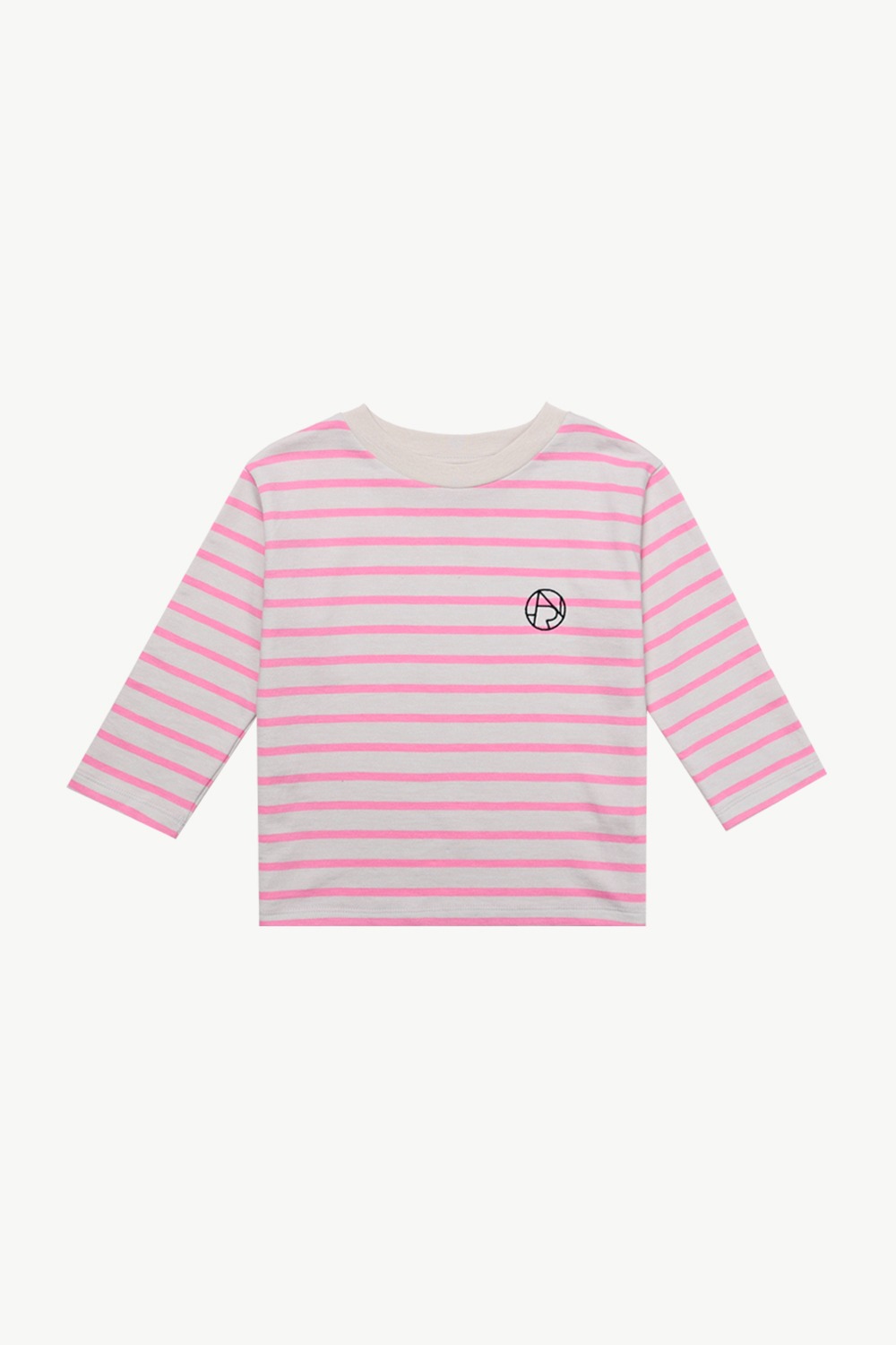 심볼 스트라이프 티셔츠 (핑크)