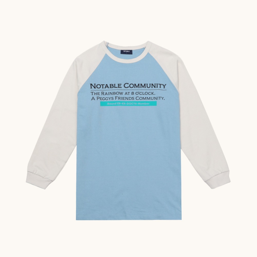 노터블 커뮤니티 콤비 티셔츠 (스카이블루)