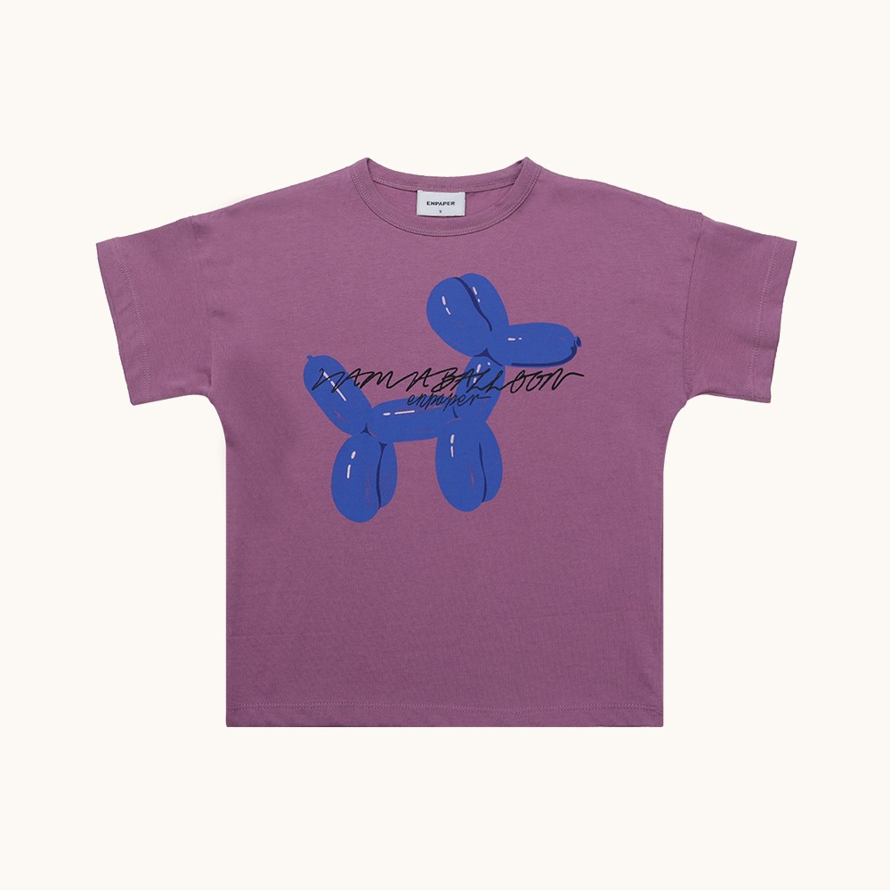 강아지 벌룬 숏 슬리브 티셔츠